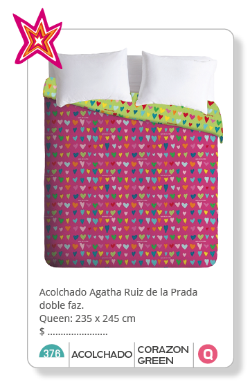 Acolchado línea Agatha Ruiz De La Prada | CORAZON GREEN